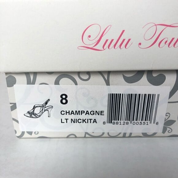 Lulu Townsend dressy sandals Champagne Lt Nikita rhinestones Size 8 in box - Picture 10 of 10